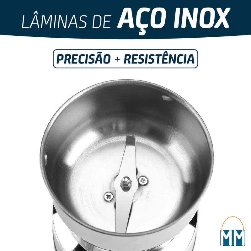Moedor De Café Grãos Sementes Elétrico Automático Gourmet Profissional Em Aço Inox 110v